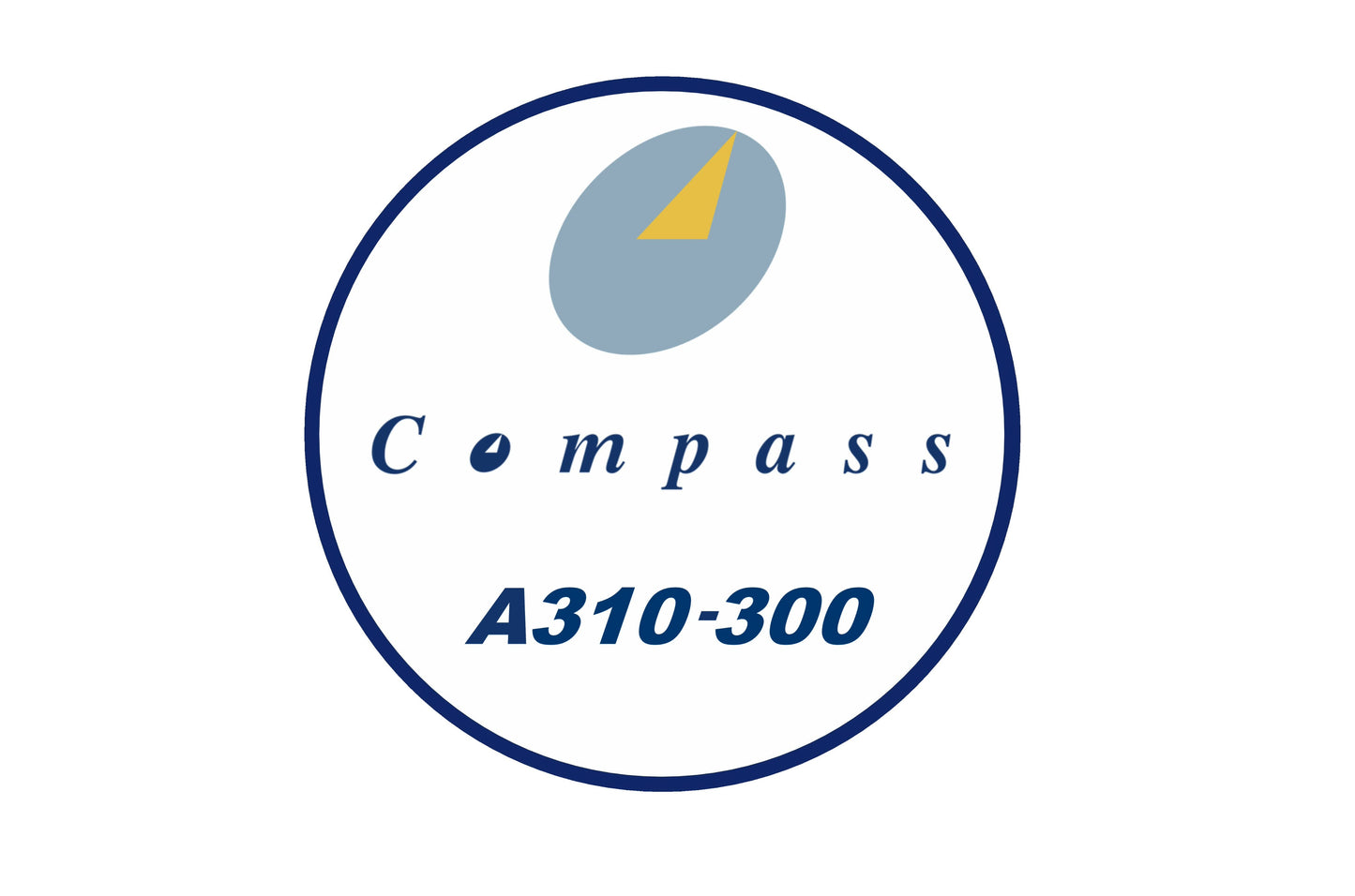 Compass Airlines Airbus A310-300 10cm round sticker.