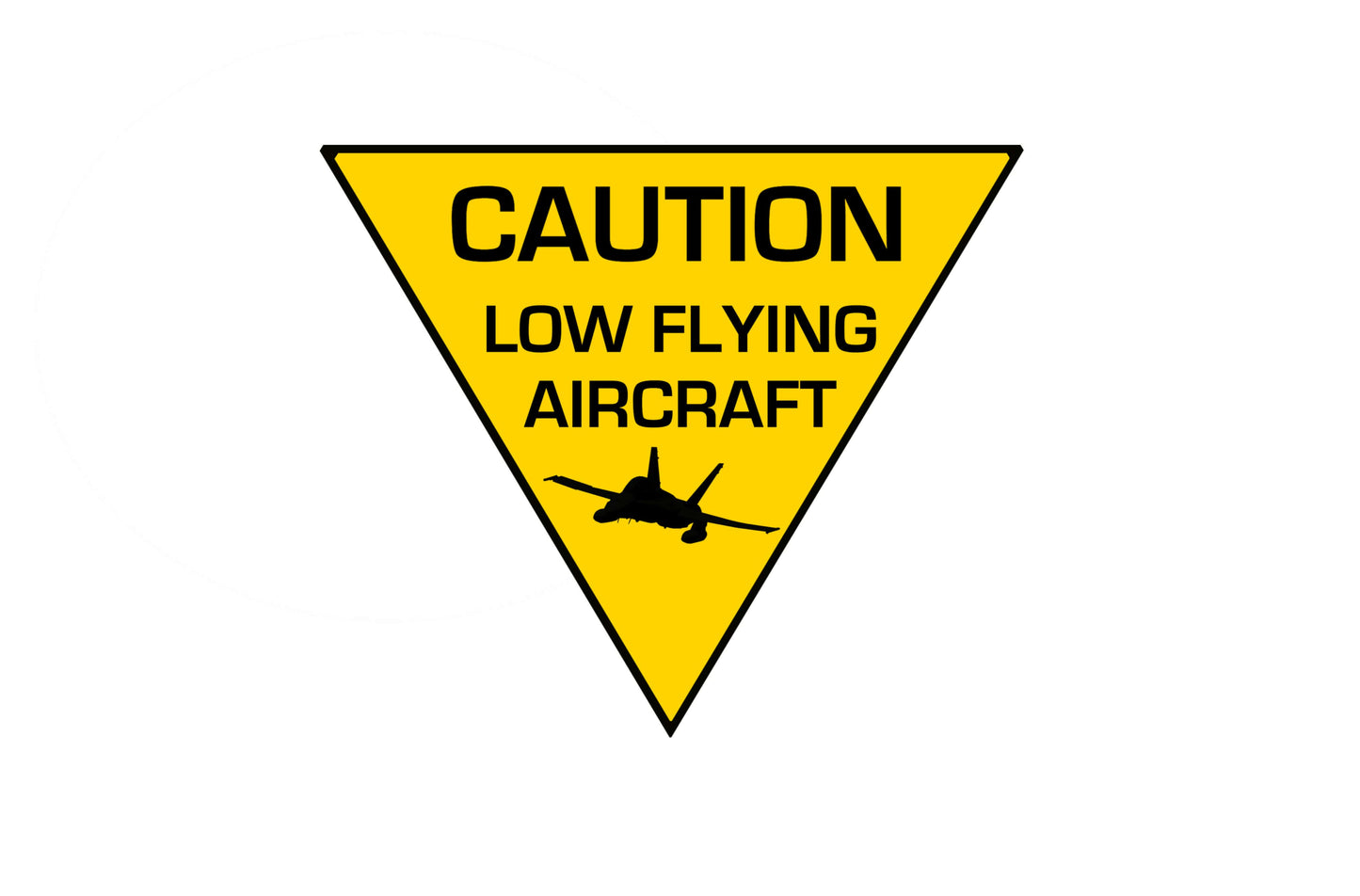 “Caution low flying aircraft” Triangle PVC profile sign.