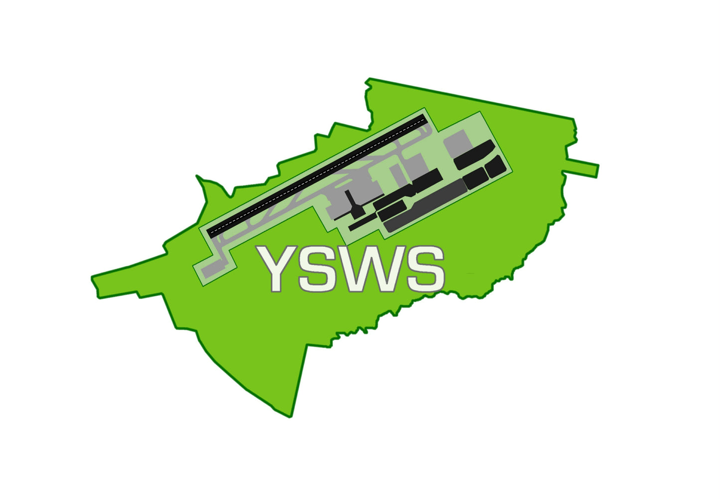 YSWS Western Sydney International Airport layout green 10cm version 2 sticker.