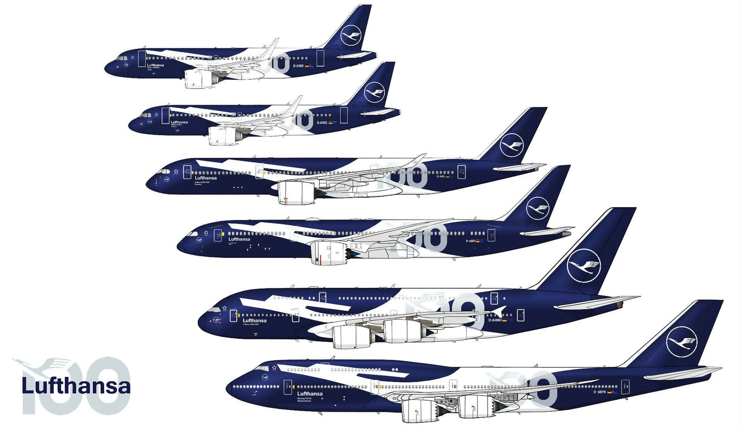 Lufthansa 100 years livery.