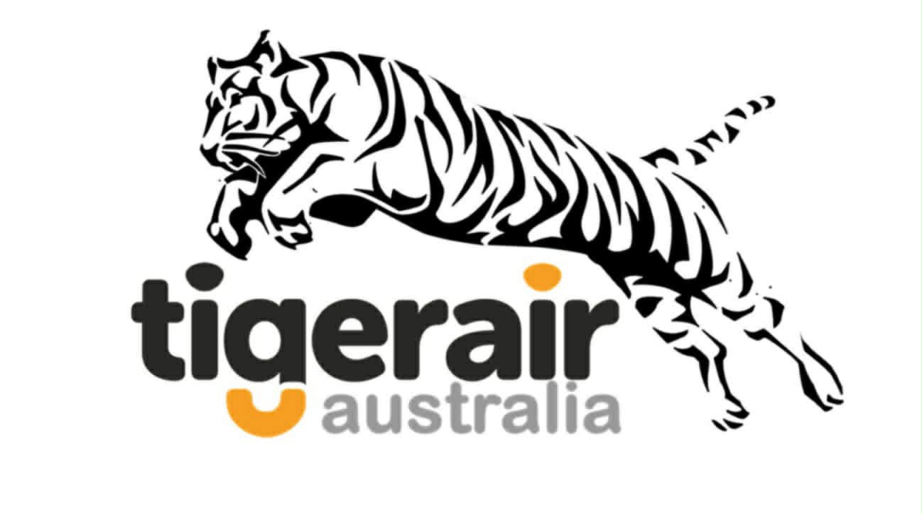 Tigerair 20cm"Tiger" white background logo sticker.