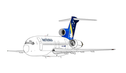 Ansett Australia Boeing 727-200 VH-ANA Starmark livery new design 14cm caricature sticker.