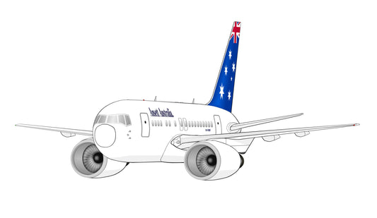 Ansett Australia Boeing 767-200 VH-RMF new design Flag livery 14cm caricature sticker.