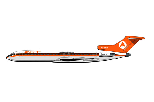 Ansett Boeing 727-277 VH-RMN 1970s Delta livery 20cm side profile sticker.
