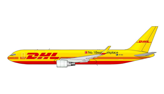 DHL Boeing 767-300F VH-XQU "Number 1 Best workplace" titles 20cm side profile sticker.