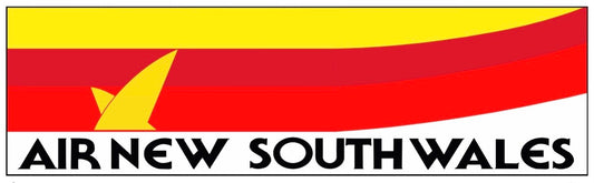 Air New South Wales 1980s Canary livery 20cm rectangular logo sticker.