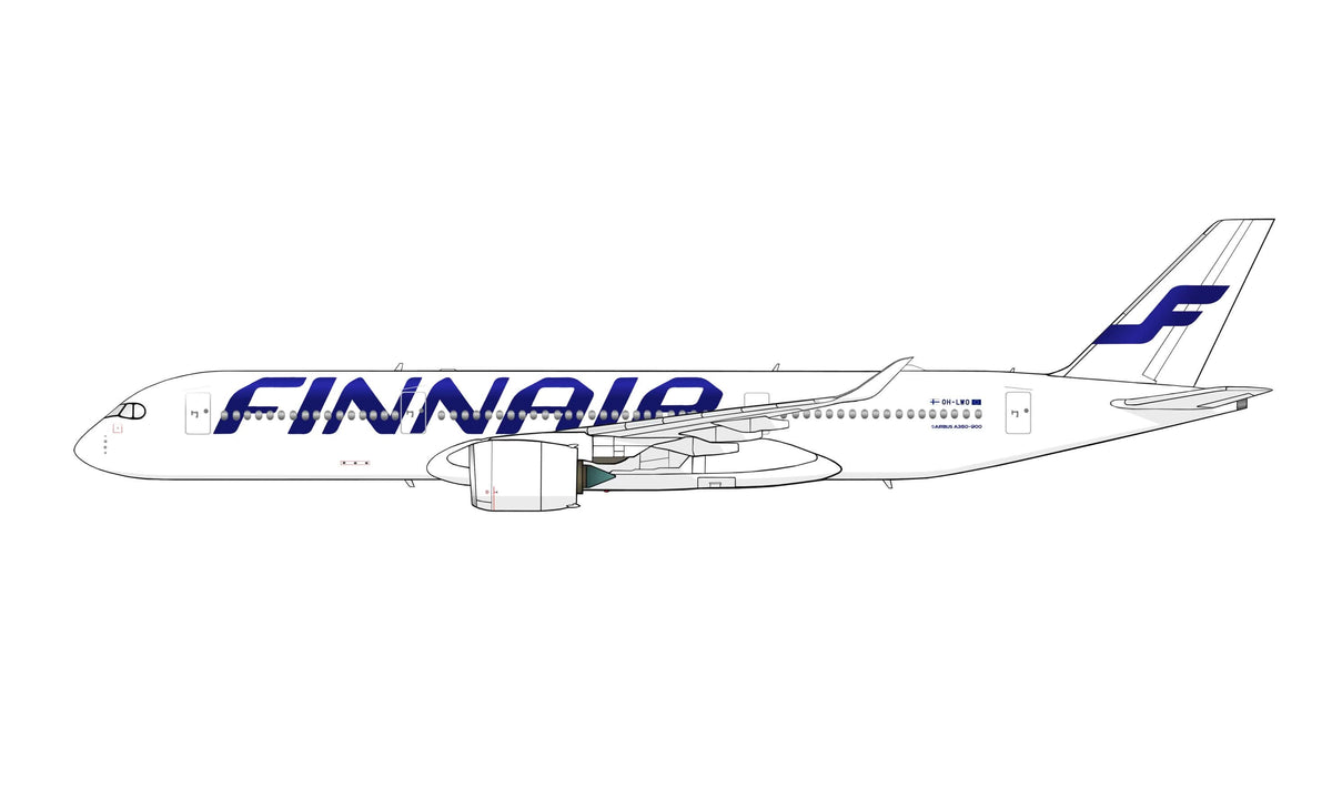Finnair Airbus A350-900 OH-LWO PVC side profile cutout.