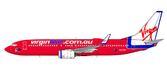 Virgin Blue Boeing 737-800 VH-VOI PVC side profile cutout.