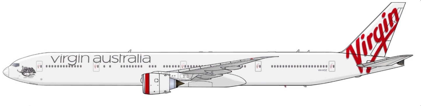 Virgin Australia Boeing 777-300ER VH-VOZ PVC side profile cutout.