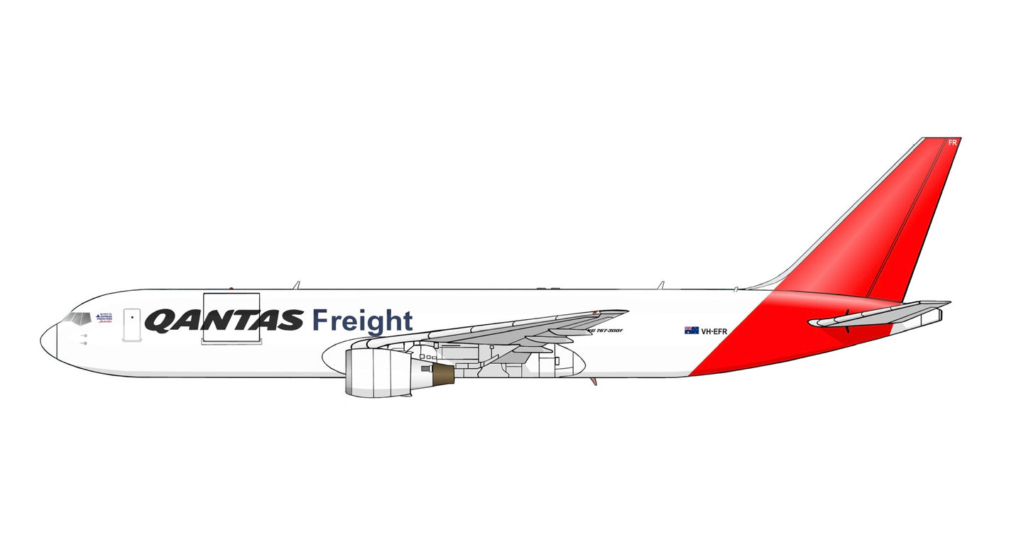 QANTAS Freight  Boeing 767-338 VH-EFR PVC side profile cutout.