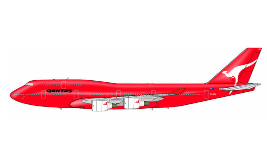 QANTAS Boeing 747-400 VH-OEJ All red livery PVC side profile cutout.