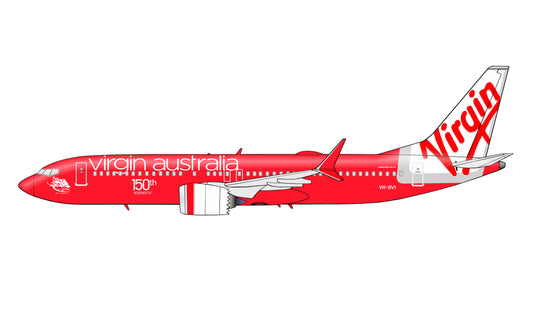 Virgin Australia Boeing 737 Max8 VH-8VI 150th Boeing 737 retro livery PVC side profile cutout.