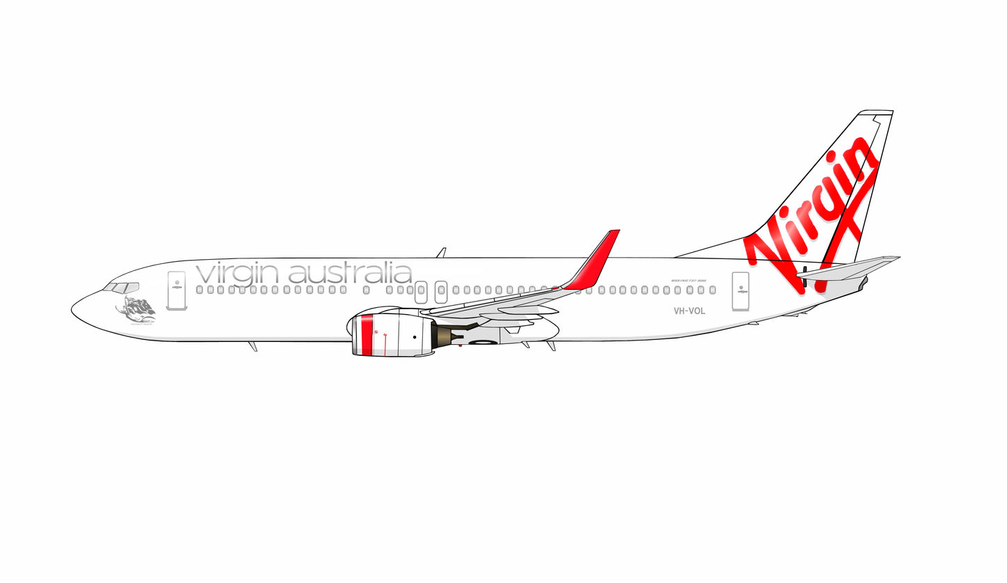 Virgin Australia Boeing 737-800 VH-VOL PVC side profile cutout.