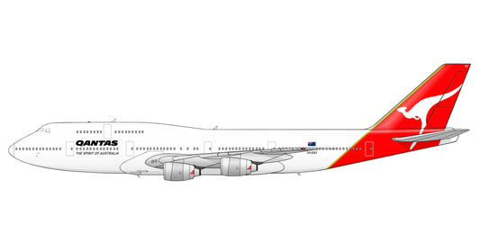 QANTAS Boeing 747-338 VH-EBY PVC side profile cutout.