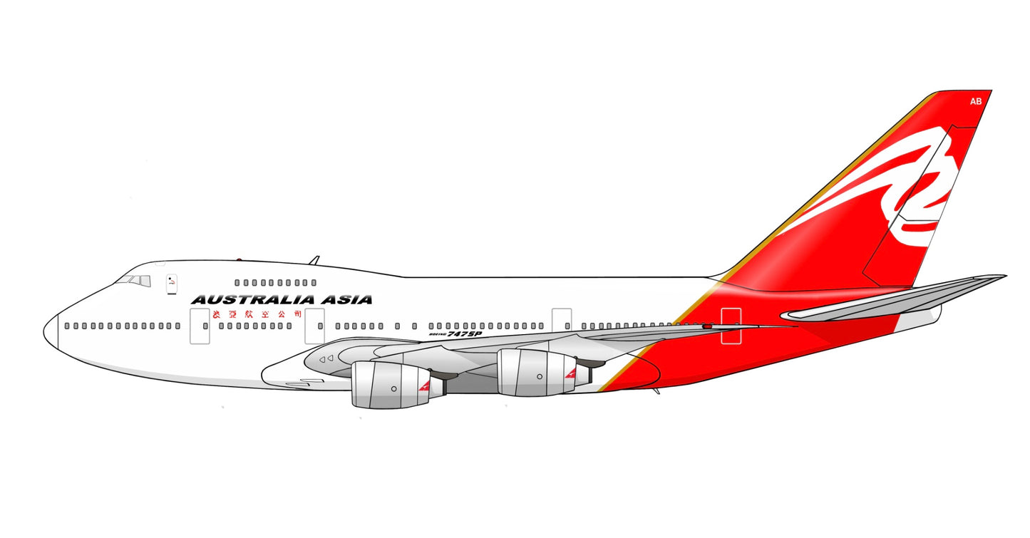 QANTAS (Australia Asia livery) Boeing 747 SP VH-EAB PVC side profile cutout.
