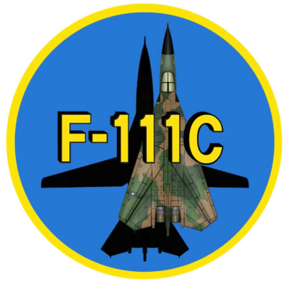 F-111C 9cm round sticker.