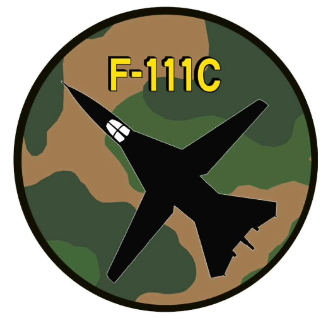 F-111C 9cm round sticker.