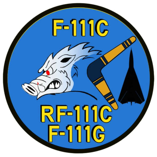 F-111C, RF-111C, F-111G 9cm round sticker.
