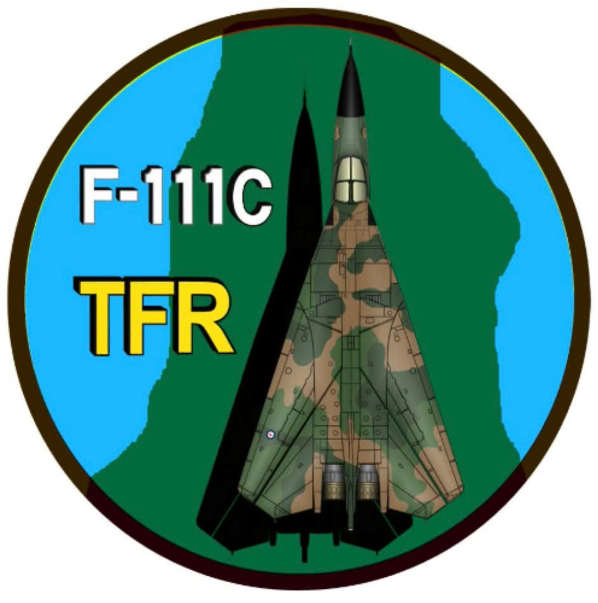 F-111C TFR 9cm round sticker.