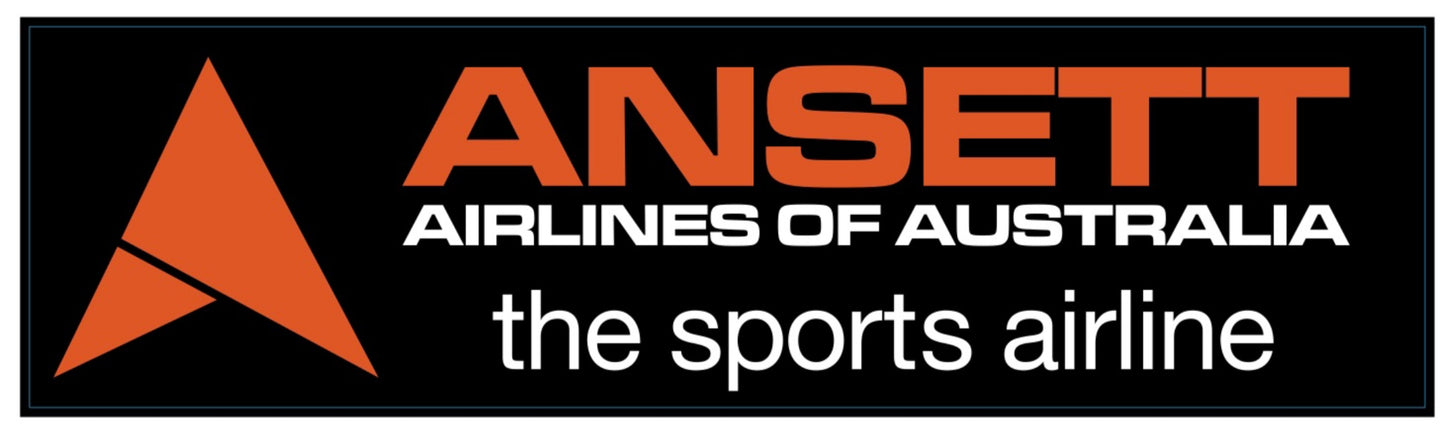 Ansett Airlines Of Australia 1970s Delta livery “the sports airline” 22cm sticker.