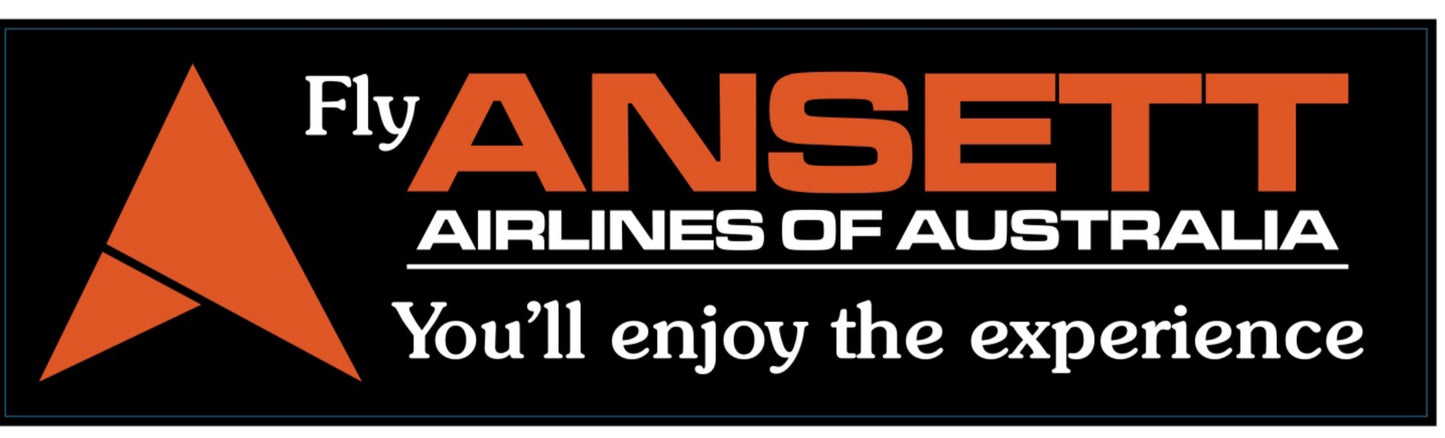 Ansett Airlines Of Australia 1970s Delta livery “You’ll enjoy the experience” 22cm sticker.