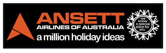 Ansett Airlines Of Australia 1970s Delta livery “a million holiday ideas” 22cm sticker.