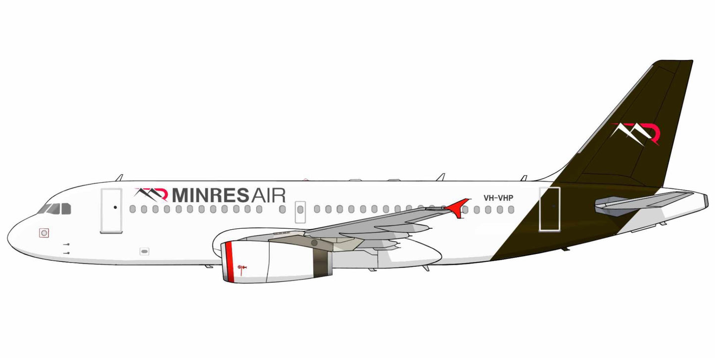 MinRes Air Airbus A319-139 VH-VHP PVC side profile cutout.