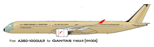 Airbus A350-1000ULR  3 pack of 20cm stickers.
