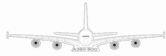 Airbus A380-800 white head on 14cm profile sticker.