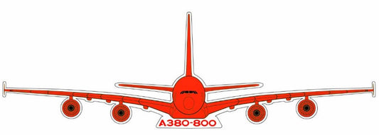 Airbus A380-800 red head on 14cm profile sticker.