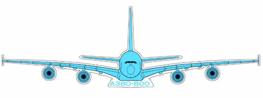 Airbus A380-800 blue head on 14cm profile sticker.