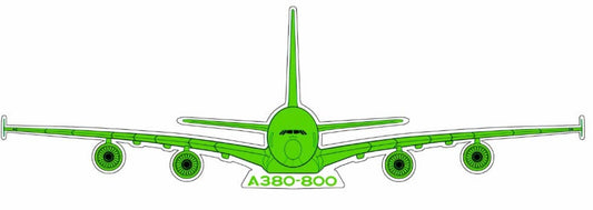 Airbus A380-800 green head on 14cm profile sticker.