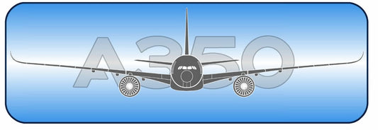Airbus A350 grey head on 20cm profile sticker.