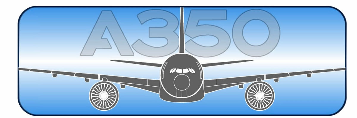 Airbus A350 large grey head on 20cm profile sticker.