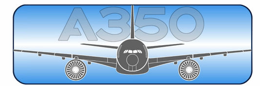 Airbus A350 large grey head on 20cm profile sticker.