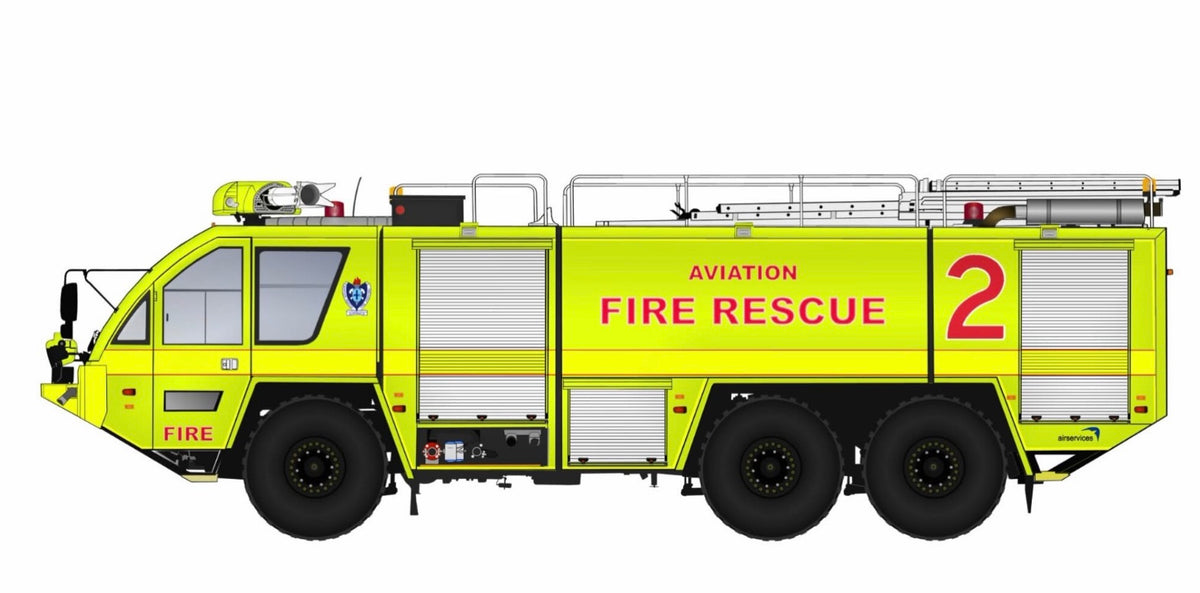 Aviation Rescue Fire Fighters (ARFF) Fire Appliance side profile PVC cutout.