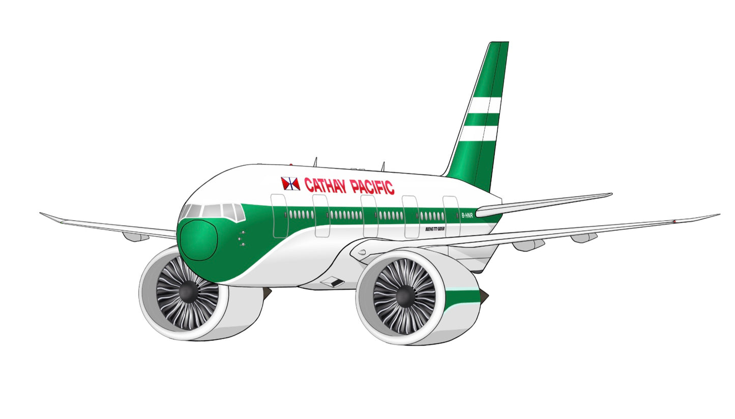 Cathay Pacific 80th Birthday retro livery B777 Character Sticker