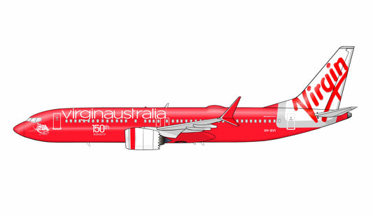 Virgin Australia Boeing 737 Max8 VH-8VI 150th Boeing 737 retro livery 20cm side profile sticker.