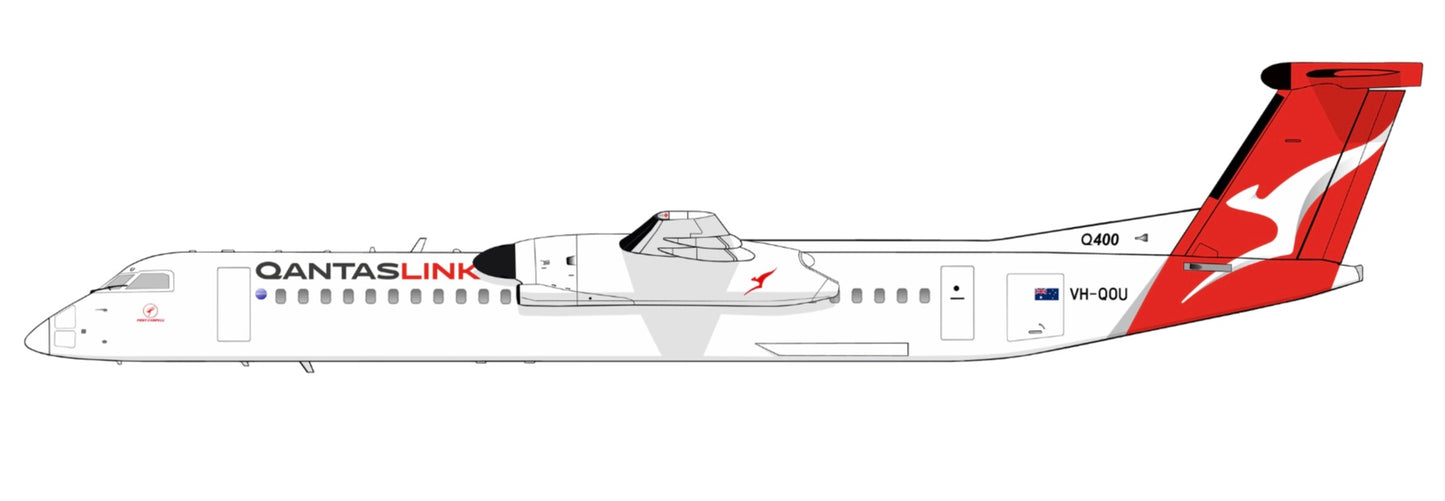 Qantas Link Q400 VH-QOA current livery PVC side profile cutout.