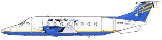Impulse Airlines Beech 1900 VH-IMS PVC side profile cutout.