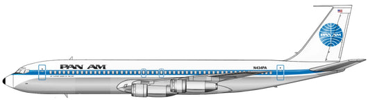 Pan Am Boeing 707 N434PA PVC side profile cutout.