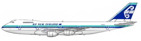 Air New Zealand Boeing 747-200 ZK-NZZ 20cm side profile sticker.