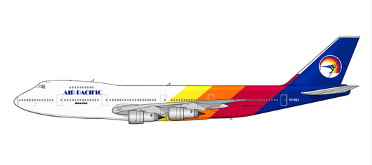 Air Pacific / QANTAS Boeing 747-200 VH-EBJ PVC side profile cutout.