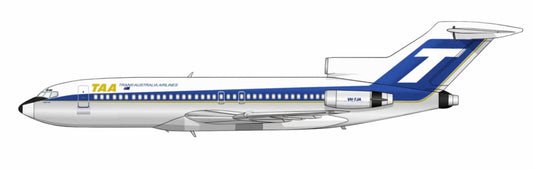Trans Australia Airlines Boeing 727-76 VH-TJA 1970s T-Jet livery 20cm side profile sticker.