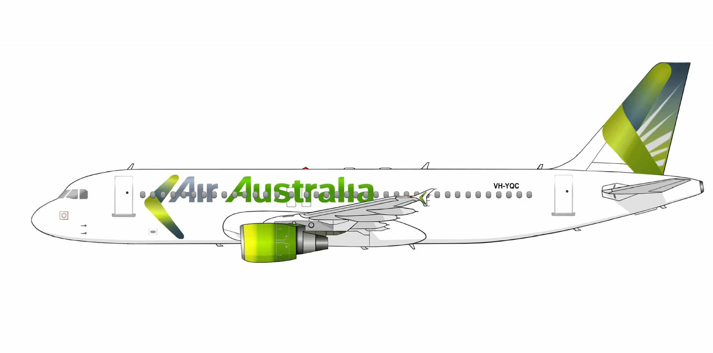 Air Australia Airbus A320 VH-YQC PVC side profile cutout.