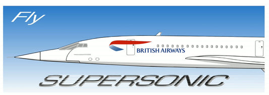 British Airways Concorde forward fuselage 20cm sticker.