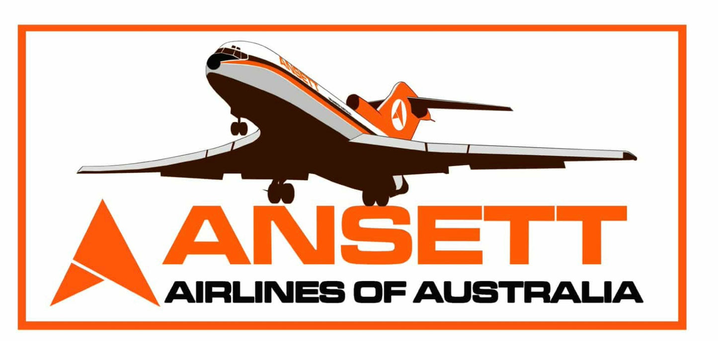 Ansett Boeing 727-277 1970s Delta livery 20cm sticker.