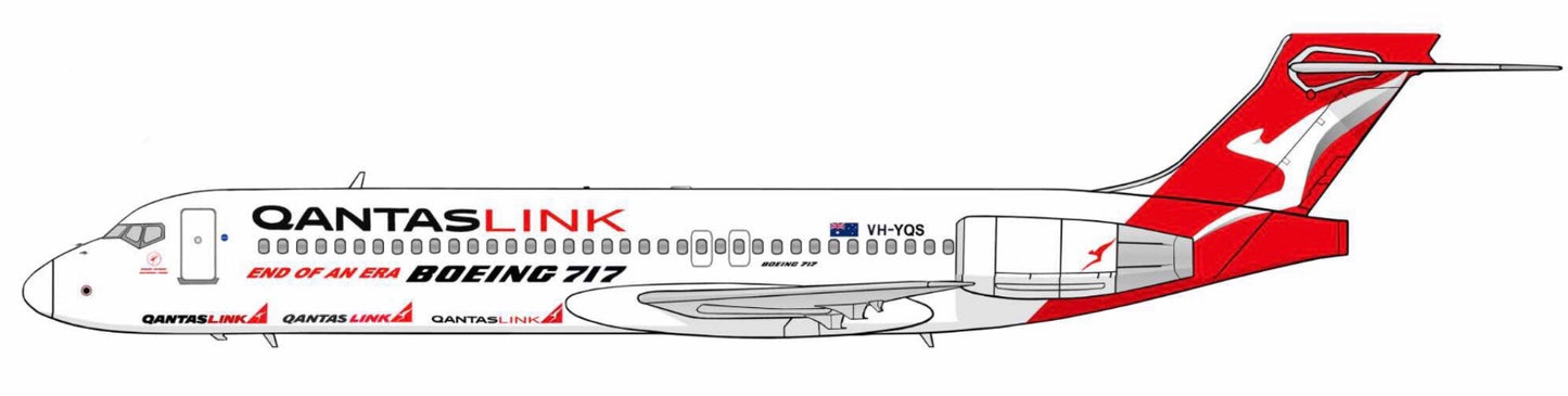 Qantas Boeing 717 VH-YQS Fictitious farewell livery PVC side profile cutout.