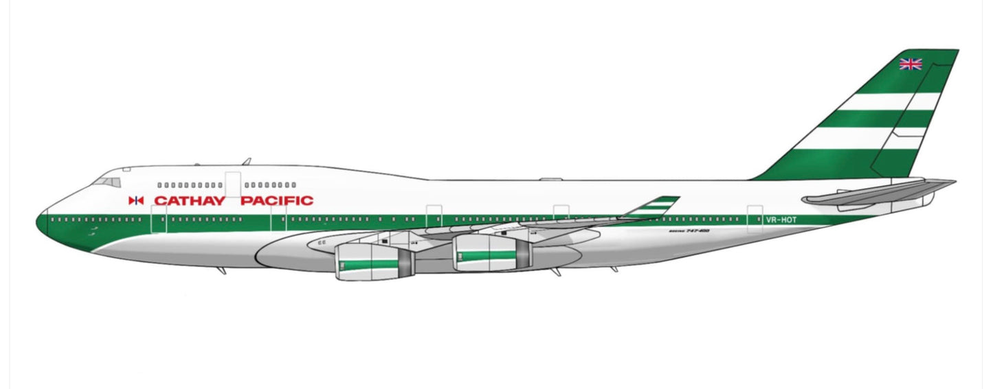 Cathay Pacific Boeing 747-400 VR-HOT PVC side profile cutout.
