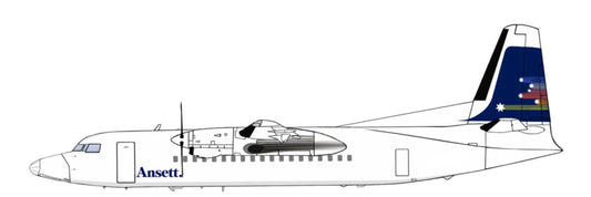Ansett Fokker 50 VH-FNA 1981 shooting stars livery PVC side profile cutout.